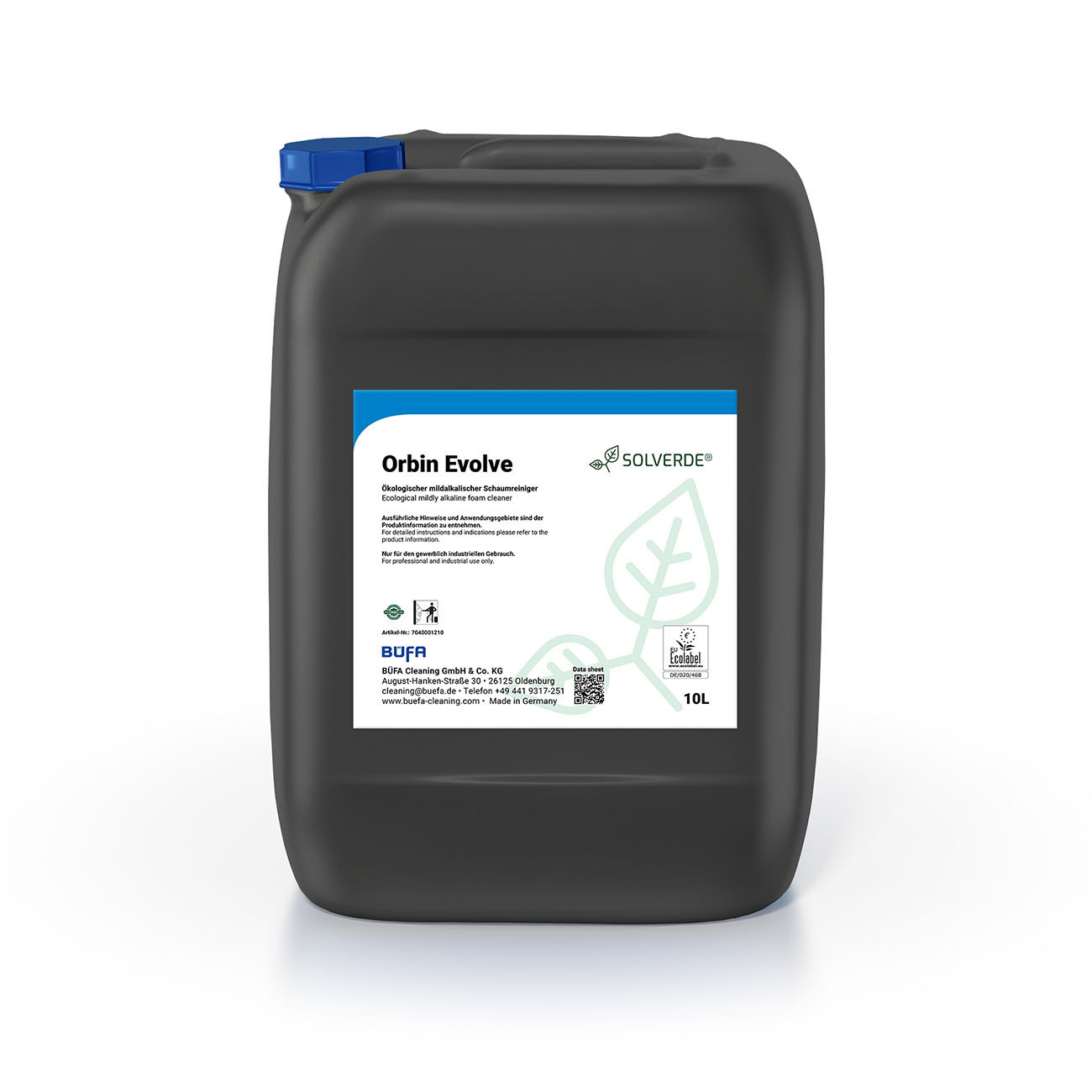 Gebinde_7040001210 Orbin Evolve: Mildly alkaline foam cleaner on an ecological basis 10 L - BÜFA