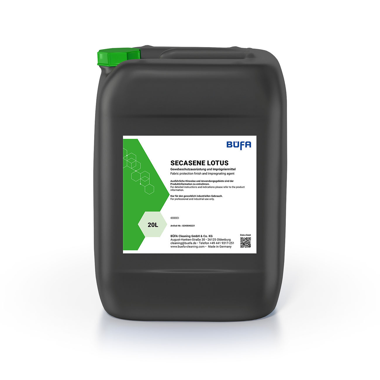 SECASENE Lotus: Faserschutz und Imprägnierung für den Einsatz in SENSENE™ 20 L - BÜFA