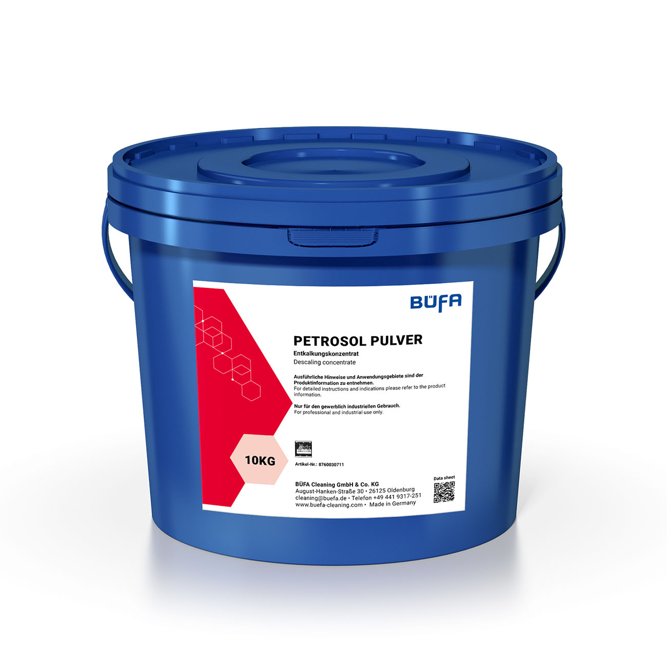Gebinde_8760030711 Petrosol Pulver: Entkalkungskonzentrat 10 KG - BÜFA