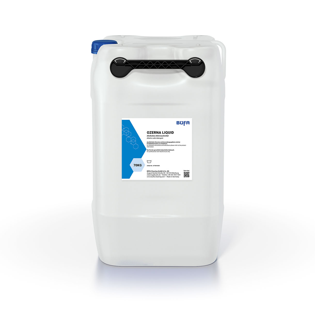 Gebinde_8770010501 Ozerna Liquid: Alkalisches Alleinwaschmittel 70 KG - BÜFA