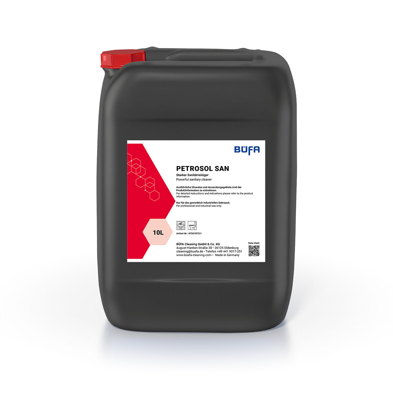 Gebinde_8750187211 Petrosol SAN: Starker Sanitärreiniger 10 L - BÜFA