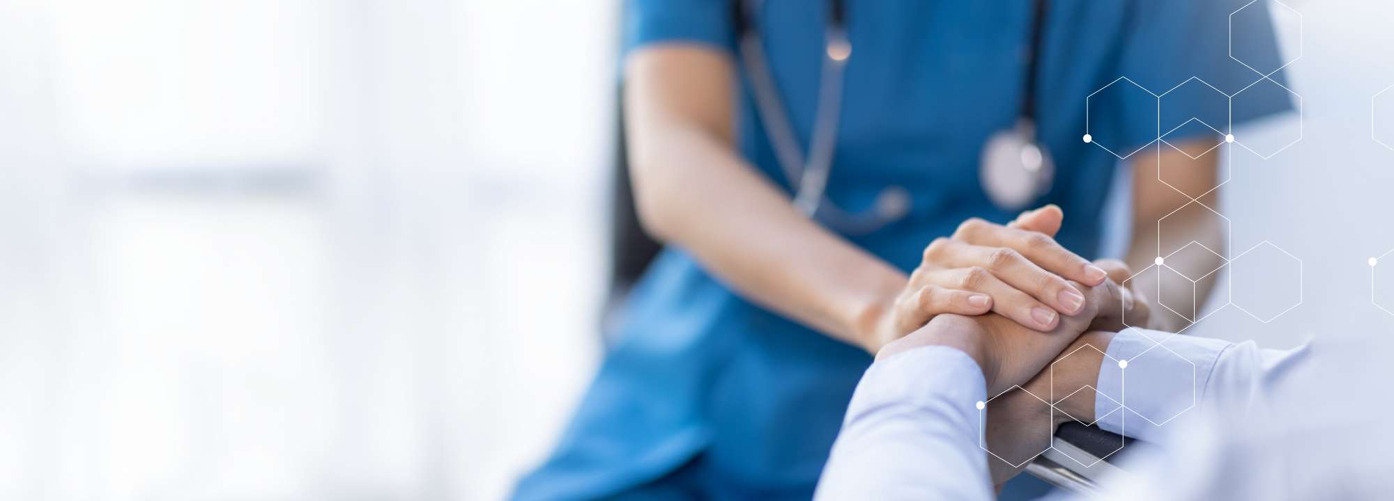 Banner hospital Doctor and sick person in hospital. Banner picture