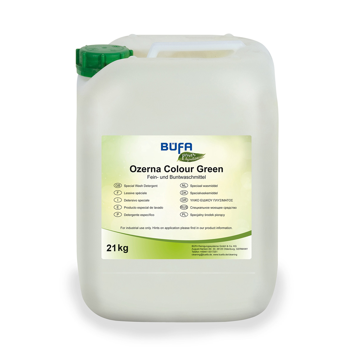 Ozerna Colour Green: Fein- und Buntwaschmittel 21 KG - BÜFA
